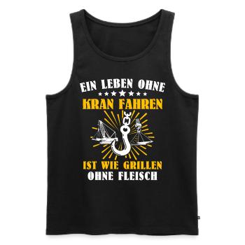 Kranführer Kran Kranfahrer Grillen - Männer Premium Bio Tank Top - Schwarz - Vorne - Michal (187cm)