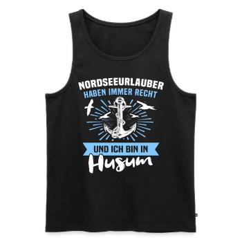 Husum Souvenir Husumer Nordseeurlauber - Männer Premium Bio Tank Top - Schwarz - Vorne - Michal (187cm)