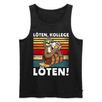 Bier Saufen Faultier Saufsprüche - Männer Premium Bio Tank Top - Schwarz - Vorne - AI Model Male 178 light (178cm)
