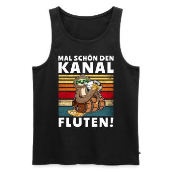 Bier Saufen Faultier Saufsprüche - Männer Premium Bio Tank Top - Schwarz - Vorne - AI Model Male 178 light (178cm)