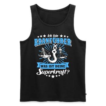 Kranführer Kran Sprüche Kranfahrer - Männer Premium Bio Tank Top - Schwarz - Vorne - Michal (187cm)