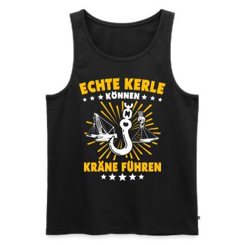 Kranführer Kran Sprüche Kranfahrer - Männer Premium Bio Tank Top - Schwarz - Vorne - Michal (187cm)