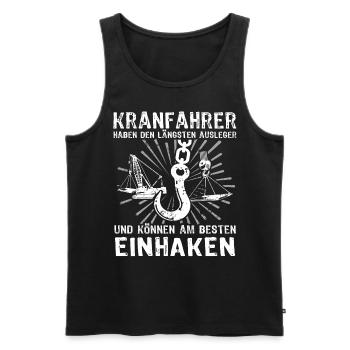 Kranführer Kran Bauarbeiter Kranfahrer - Männer Premium Bio Tank Top - Schwarz - Vorne - Michal (187cm)