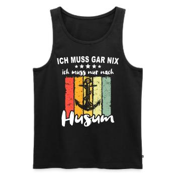 Husum Nordsee Husumer - Männer Premium Bio Tank Top - Schwarz - Vorne - Michal (187cm)