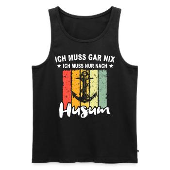 Husum Nordsee Husumer - Männer Premium Bio Tank Top - Schwarz - Vorne - Michal (187cm)