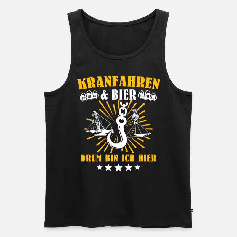 Kranführer Kranhaken Kranfahrer - Männer Premium Bio Tank Top - Schwarz