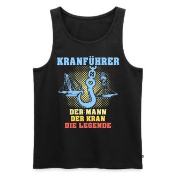 Kranführer Sprüche Kran Kranfahrer - Männer Premium Bio Tank Top - Schwarz - Vorne - Michal (187cm)