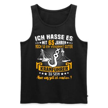 Kranführer 65. Geburtstag 65 Jahre Kran - Männer Premium Bio Tank Top - Schwarz - Vorne - Michal (187cm)