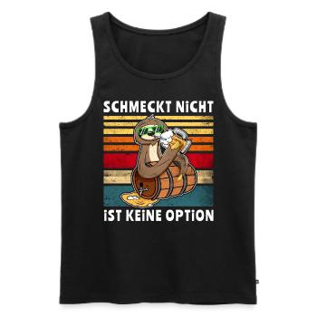 Bier Trinken Faultier Trinksprüche - Männer Premium Bio Tank Top - Schwarz - Vorne - Michal (187cm)