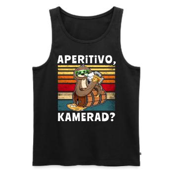 Bier Trinken Faultier Trinksprüche - Männer Premium Bio Tank Top - Schwarz - Vorne - Michal (187cm)