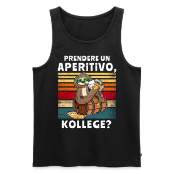 Bier Trinken Faultier Trinksprüche - Männer Premium Bio Tank Top - Schwarz - Vorne - Michal (187cm)