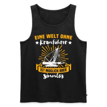 Kranführer Kran Kranfahrer Kranhaken - Männer Premium Bio Tank Top - Schwarz - Vorne - Michal (187cm)