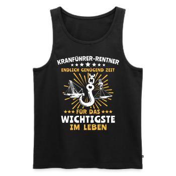 Kranführer Kran Kranfahrer - Männer Premium Bio Tank Top - Schwarz - Vorne - Michal (187cm)
