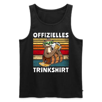 Bier Faultier Trinksprüche - Männer Premium Bio Tank Top - Schwarz - Vorne - Michal (187cm)