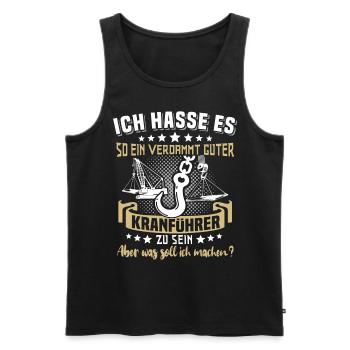 Kranführer Kranfahrer Kran - Männer Premium Bio Tank Top - Schwarz - Vorne - Michal (187cm)