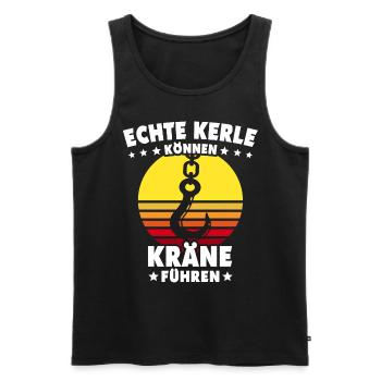 Kranführer Kranfahrer Kran - Männer Premium Bio Tank Top - Schwarz - Vorne - Michal (187cm)