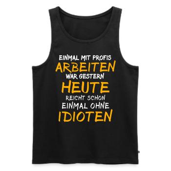 Profis Arbeiten Handwerker - Männer Premium Bio Tank Top - Schwarz - Vorne - Michal (187cm)