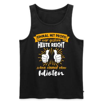 Profis Arbeiten Handwerker - Männer Premium Bio Tank Top - Schwarz - Vorne - Michal (187cm)