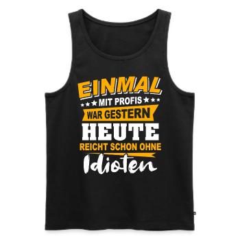 Profis Arbeiten Handwerker - Männer Premium Bio Tank Top - Schwarz - Vorne - Michal (187cm)