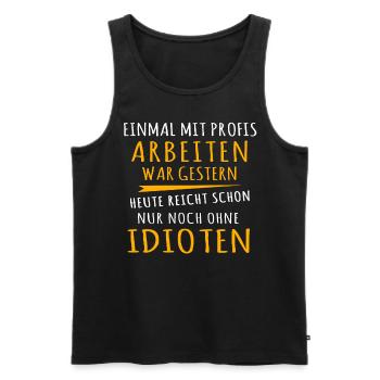 Profis Arbeiten Handwerker - Männer Premium Bio Tank Top - Schwarz - Vorne - Michal (187cm)