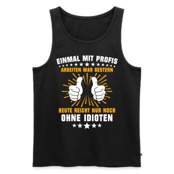 Profis Arbeiten Handwerker - Männer Premium Bio Tank Top - Schwarz - Vorne - Michal (187cm)
