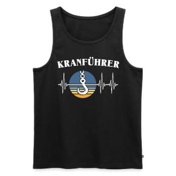 Kranführer EKG Kranfahrer Herzlinie - Männer Premium Bio Tank Top - Schwarz - Vorne - Michal (187cm)