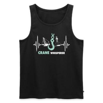 Kranführer EKG Kranfahrer Herzlinie - Männer Premium Bio Tank Top - Schwarz - Vorne - Michal (187cm)