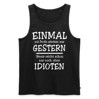 Profis Arbeiten Handwerker - Männer Premium Bio Tank Top - Schwarz - Vorne - Michal (187cm)
