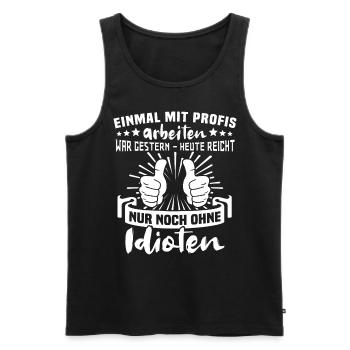 Profis Arbeiten Handwerker - Männer Premium Bio Tank Top - Schwarz - Vorne - Michal (187cm)
