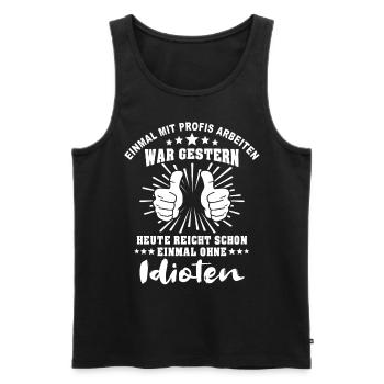 Profis Arbeiten Handwerker - Männer Premium Bio Tank Top - Schwarz - Vorne - Michal (187cm)