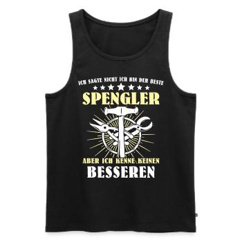 Bester Spengler Sprüche Bauspengler - Männer Premium Bio Tank Top - Schwarz - Vorne - Michal (187cm)