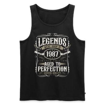 Né en 1987 Legends Cadeau d’anniversaire - Débardeur bio Premium Homme - noir - Devant - Michal (187cm)