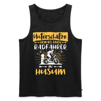 Husum Fahrrad Husumer Radfahrer - Männer Premium Bio Tank Top - Schwarz - Vorne - Michal (187cm)