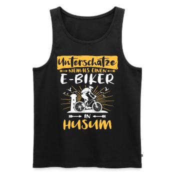 Husum Ebike Husumer Ebiker - Männer Premium Bio Tank Top - Schwarz - Vorne - AI Model Male 178 light (178cm)