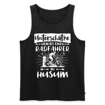 Husum Fahrradfahrer Husumer Radfahrer - Männer Premium Bio Tank Top - Schwarz - Vorne - Michal (187cm)