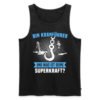 Kranführer Superkraft Kran Kranfahrer - Männer Premium Bio Tank Top - Schwarz - Vorne - Michal (187cm)