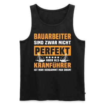 Kranführer Bauarbeiter Kran Kranfahrer - Männer Premium Bio Tank Top - Schwarz - Vorne - Michal (187cm)