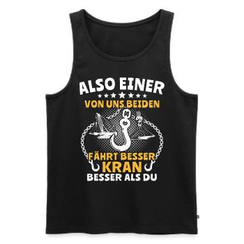 Kranführer Kran Kranfahrer - Männer Premium Bio Tank Top - Schwarz - Vorne - Michal (187cm)