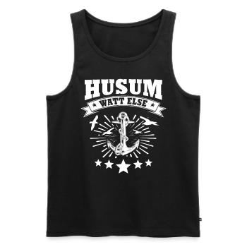 Husum - Männer Premium Bio Tank Top - Schwarz - Vorne - Michal (187cm)