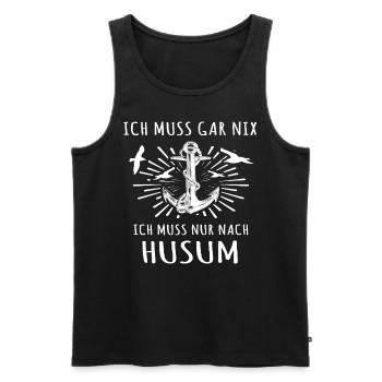 Husum - Männer Premium Bio Tank Top - Schwarz - Vorne - Michal (187cm)