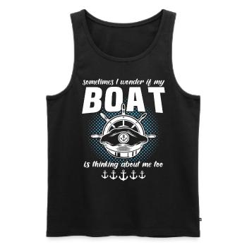 Captain Boat Captain - Men's Premium Organic Tank Top - black - Front - Michal (187cm)