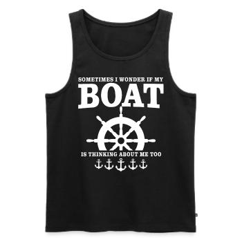 Captain Captain Boat Owner Boat - Men's Premium Organic Tank Top - black - Front - AI Model Male 178 light (178cm)