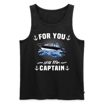 Captain Boat Owner Boating - Men's Premium Organic Tank Top - black - Front - AI Model Male 178 light (178cm)