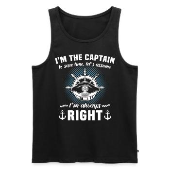 Captain is always right Captain - Men's Premium Organic Tank Top - black - Front - AI Model Male 178 light (178cm)