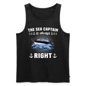 Kapitän Hat Immer Recht Captain - Männer Premium Bio Tank Top - Schwarz - Vorne - Michal (187cm)