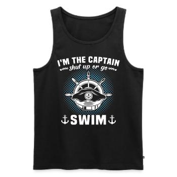 Captain Boat Owner Captain - Men's Premium Organic Tank Top - black - Front - AI Model Male 178 light (178cm)