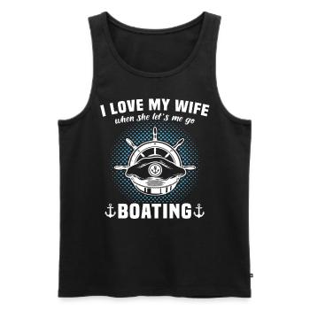 Captain Sailing Motorboat Captain - Men's Premium Organic Tank Top - black - Front - Michal (187cm)