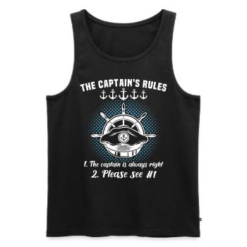 Captain My Boat My Rules Kapitän - Men's Premium Organic Tank Top - black - Front - AI Model Male 178 light (178cm)