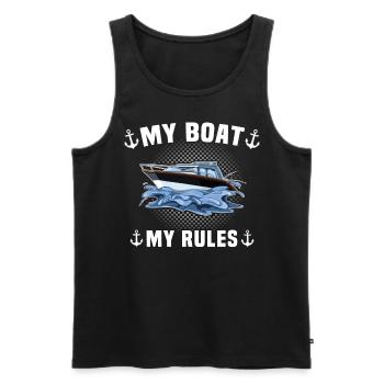 Captain My Boat My Rules Kapitän - Men's Premium Organic Tank Top - black - Front - Michal (187cm)