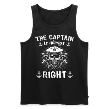 Captain is always right Captain - Men's Premium Organic Tank Top - black - Front - AI Model Male 178 light (178cm)